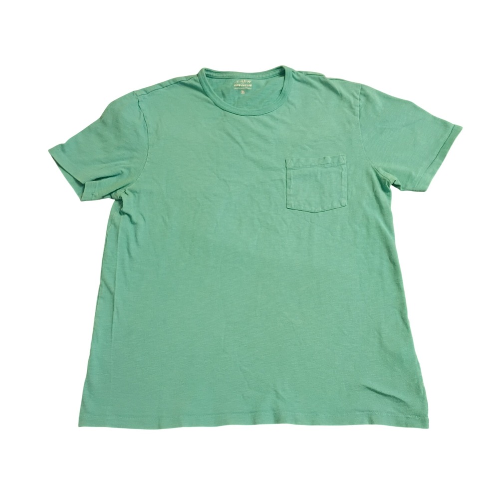 J.Crew Slub Cotton Pocket Tee Mens Medium Mint Green Short Sleeve Re-Imagined